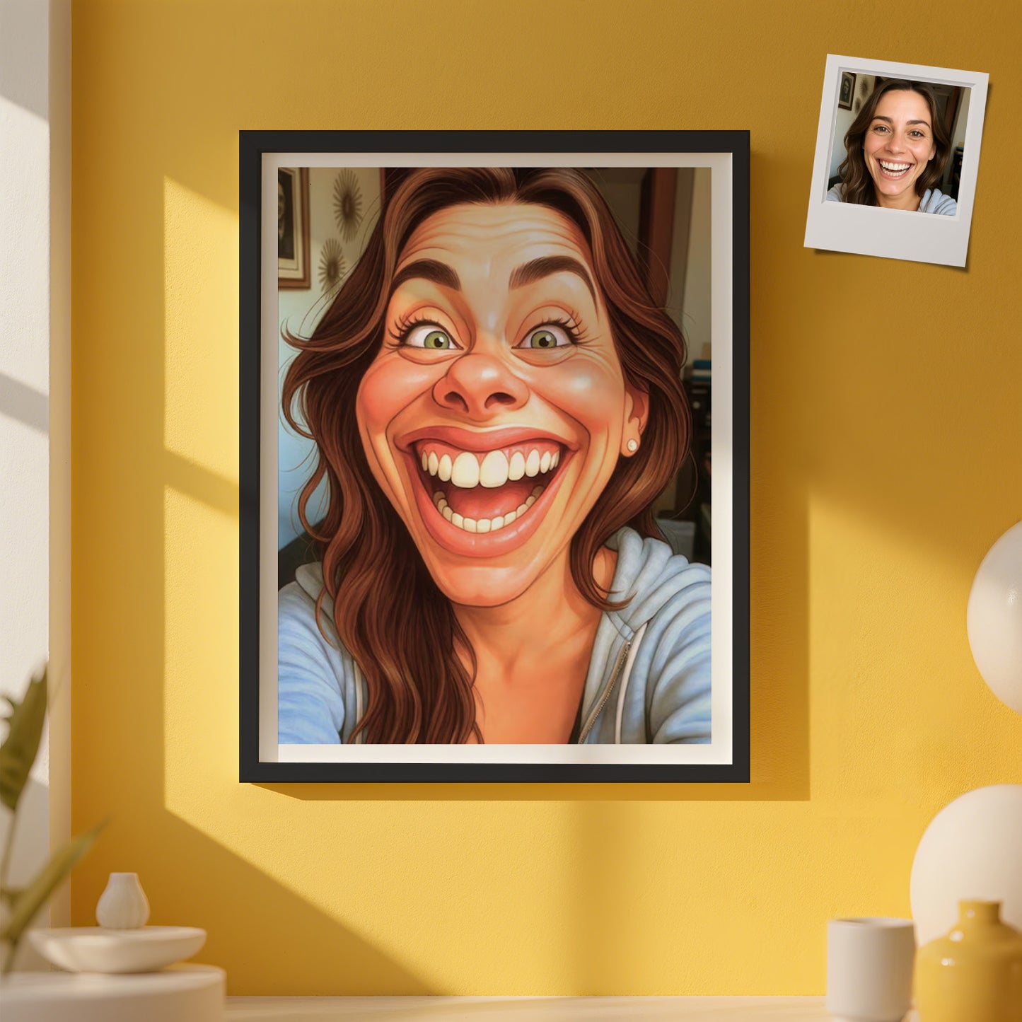 Custom Funny Caricature Portrait Frame Transform Your Photo into Hilarious Art Gift Best Gift for Husband Wife Family