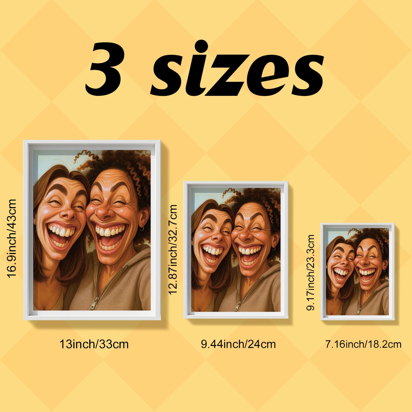 Custom Funny Caricature Portrait Frame Transform Your Photo into Hilarious Art Gift Best Gift for Husband Wife Family