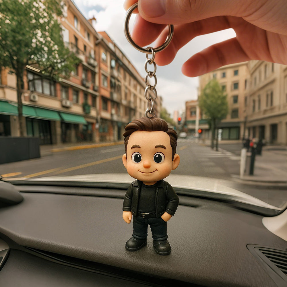 3D Custom Keychain with Your Face Photo Based Personalized Mini Character Doll