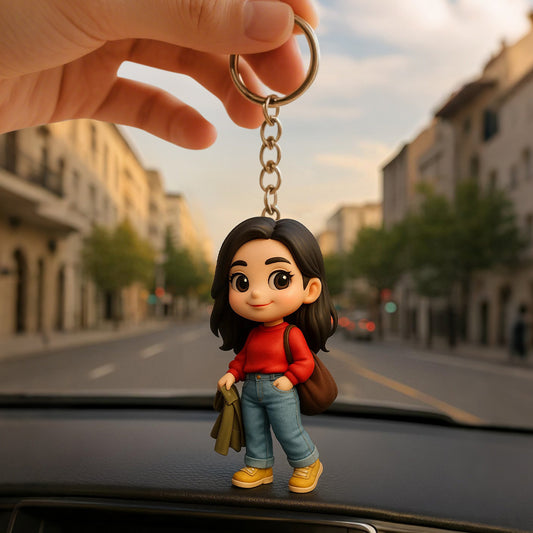 Custom 3D Keychain Figure from Your Photo Personalized Mini Doll Gift Idea