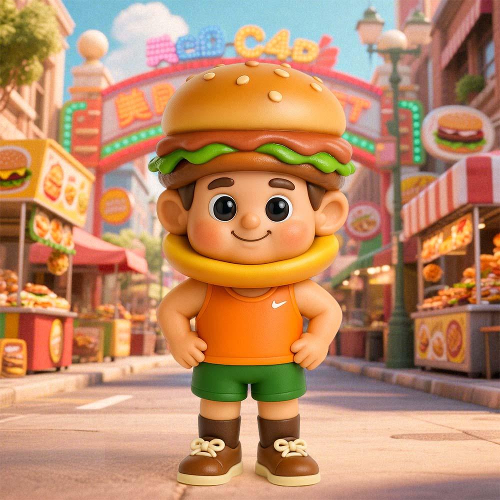 Personalized 3D Mini Figure Custom Cartoon Style Doll from Your Photo  Create Your Own Burger Character for Food Lovers Unique Collectible Gift for Her or Him