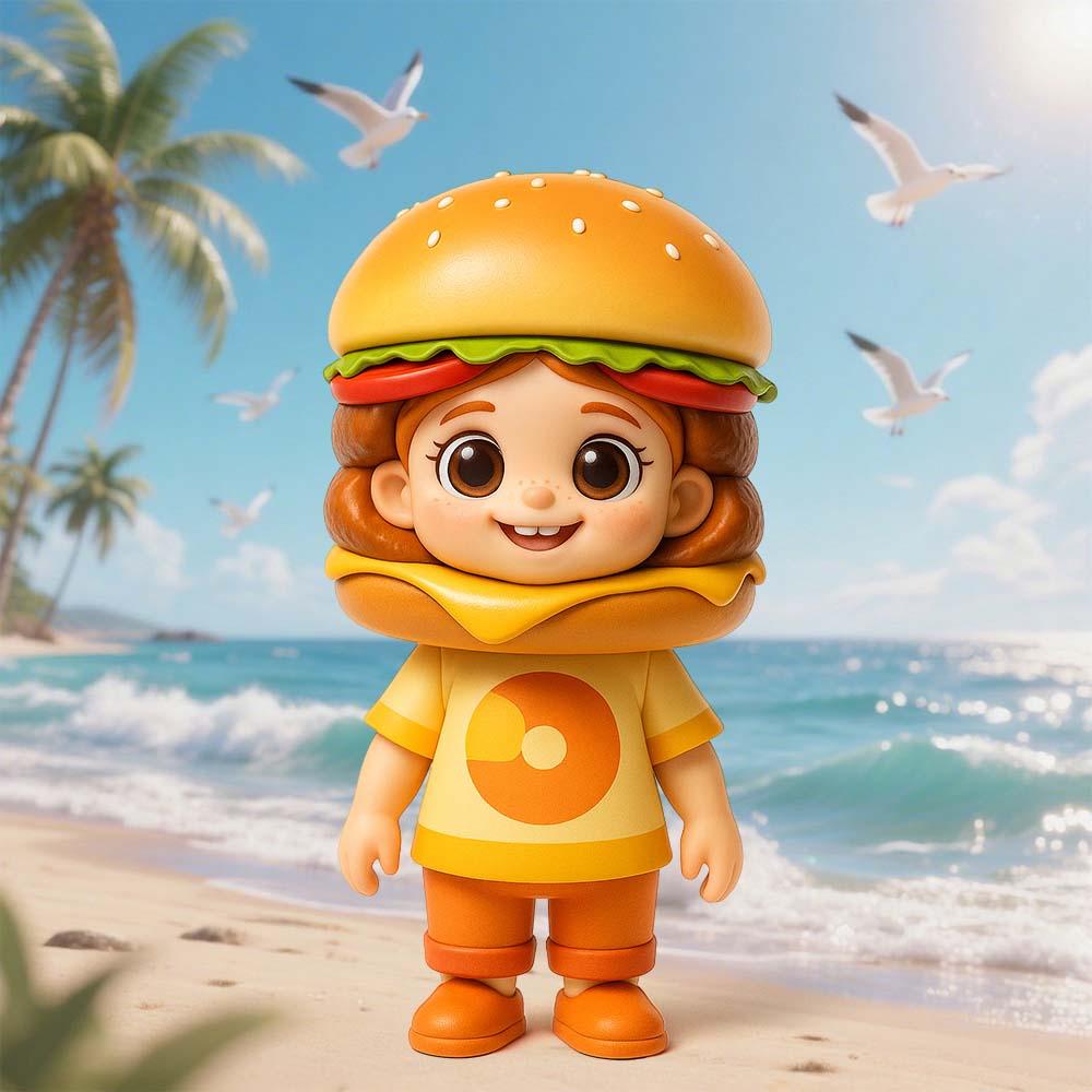 Personalized 3D Mini Figure Custom Cartoon Style Doll from Your Photo  Create Your Own Burger Character for Food Lovers Unique Collectible Gift for Her or Him