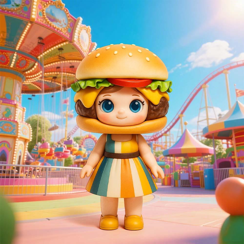 Personalized 3D Mini Figure Custom Cartoon Style Doll from Your Photo  Create Your Own Burger Character for Food Lovers Unique Collectible Gift for Her or Him
