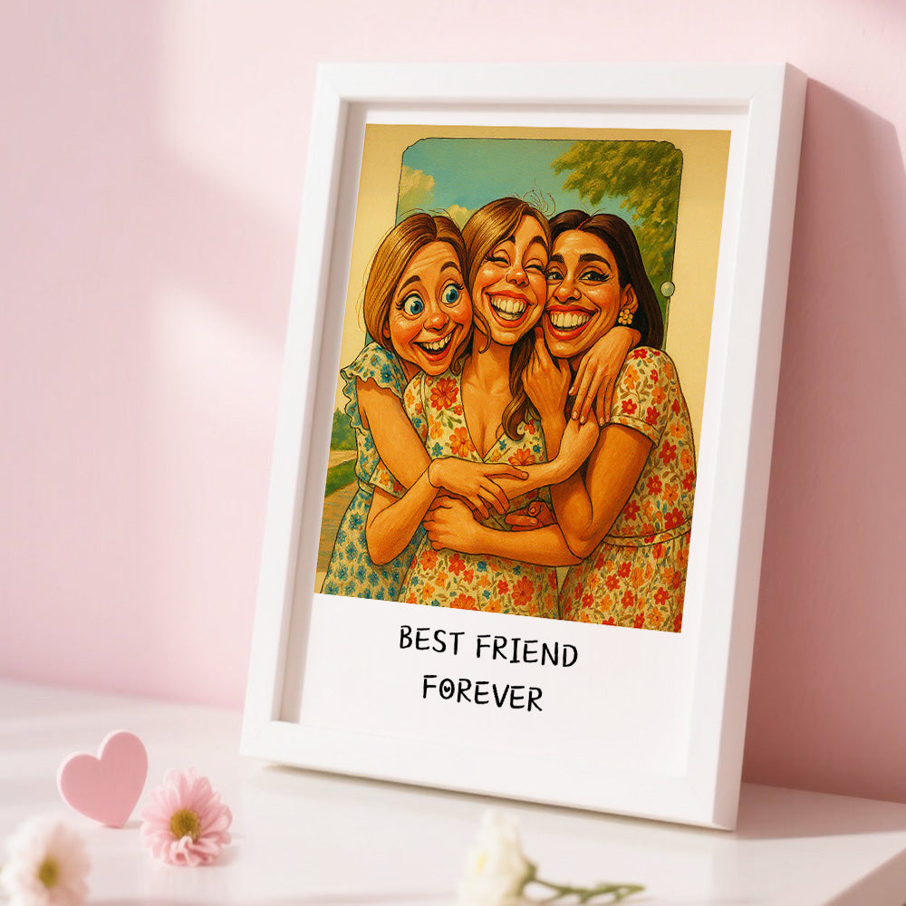Custom Funny Caricature Portrait Frame Transform Your Photo into Hilarious Art Gift Best Gift for Husband Wife Family