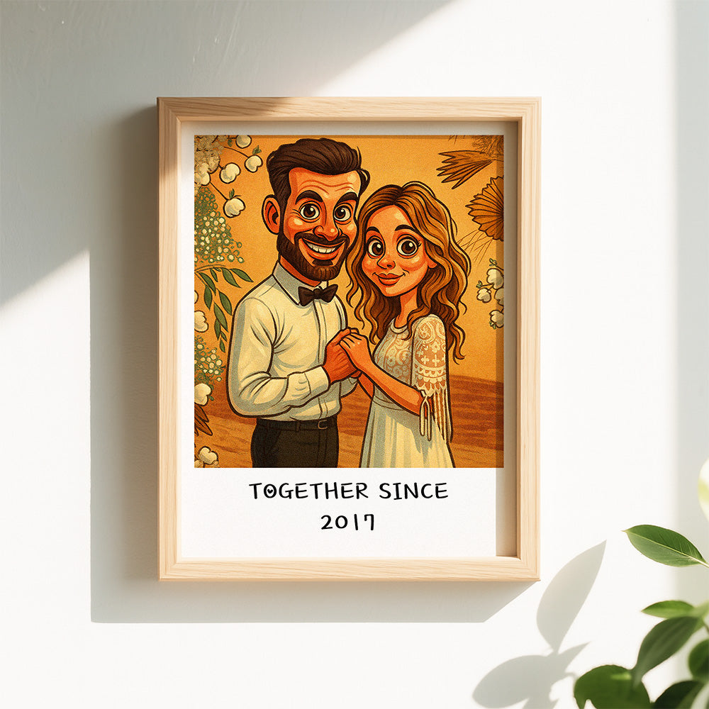 Custom Funny Caricature Portrait Frame Transform Your Photo into Hilarious Art Gift Best Gift for Husband Wife Family