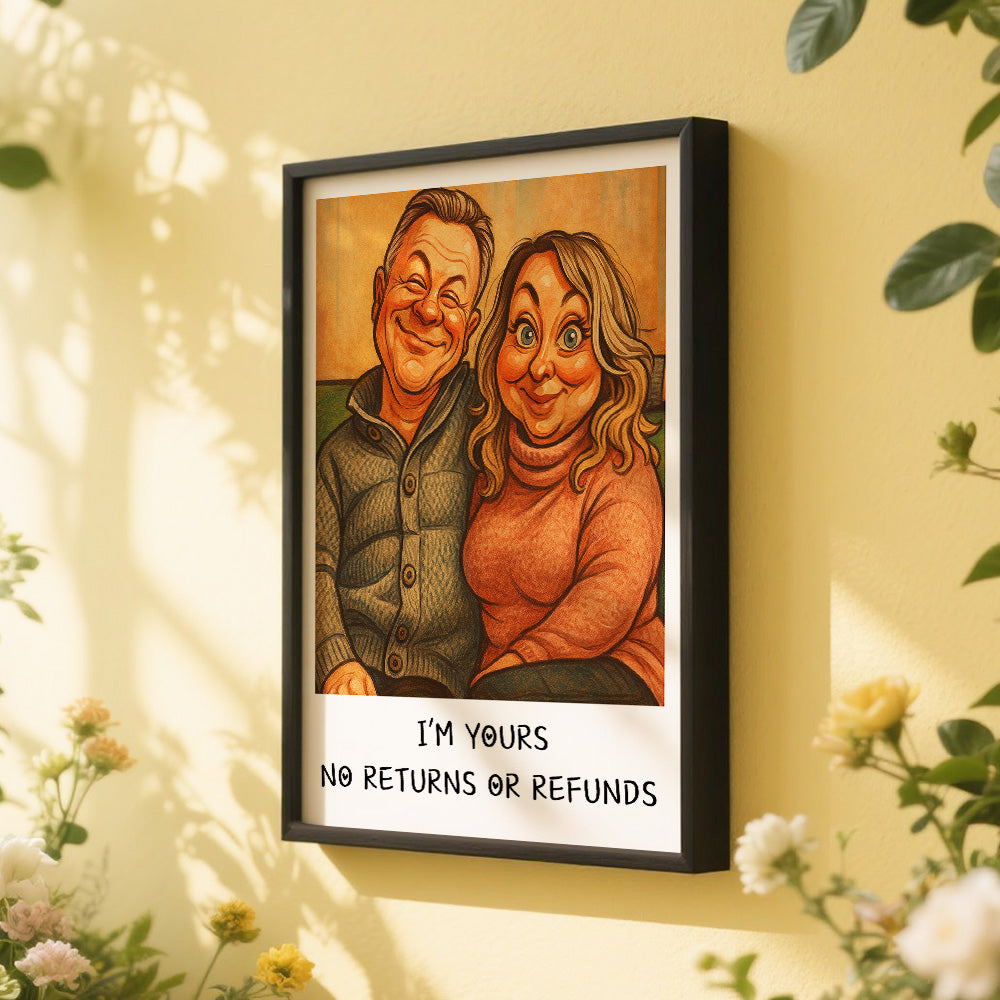 Custom Funny Caricature Portrait Frame Transform Your Photo into Hilarious Art Gift Best Gift for Husband Wife Family
