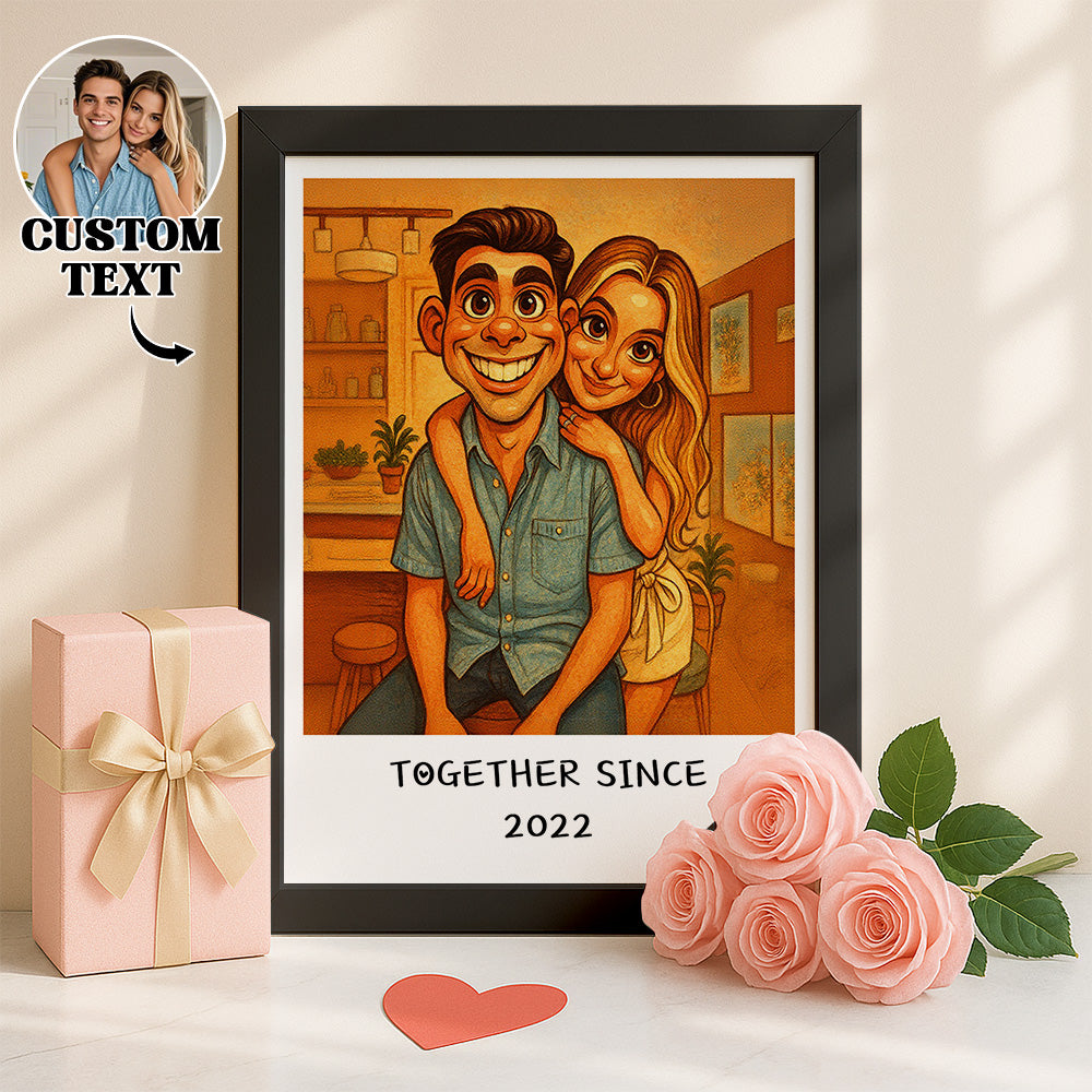 Custom Funny Caricature Portrait Frame Transform Your Photo into Hilarious Art Gift Best Gift for Husband Wife Family