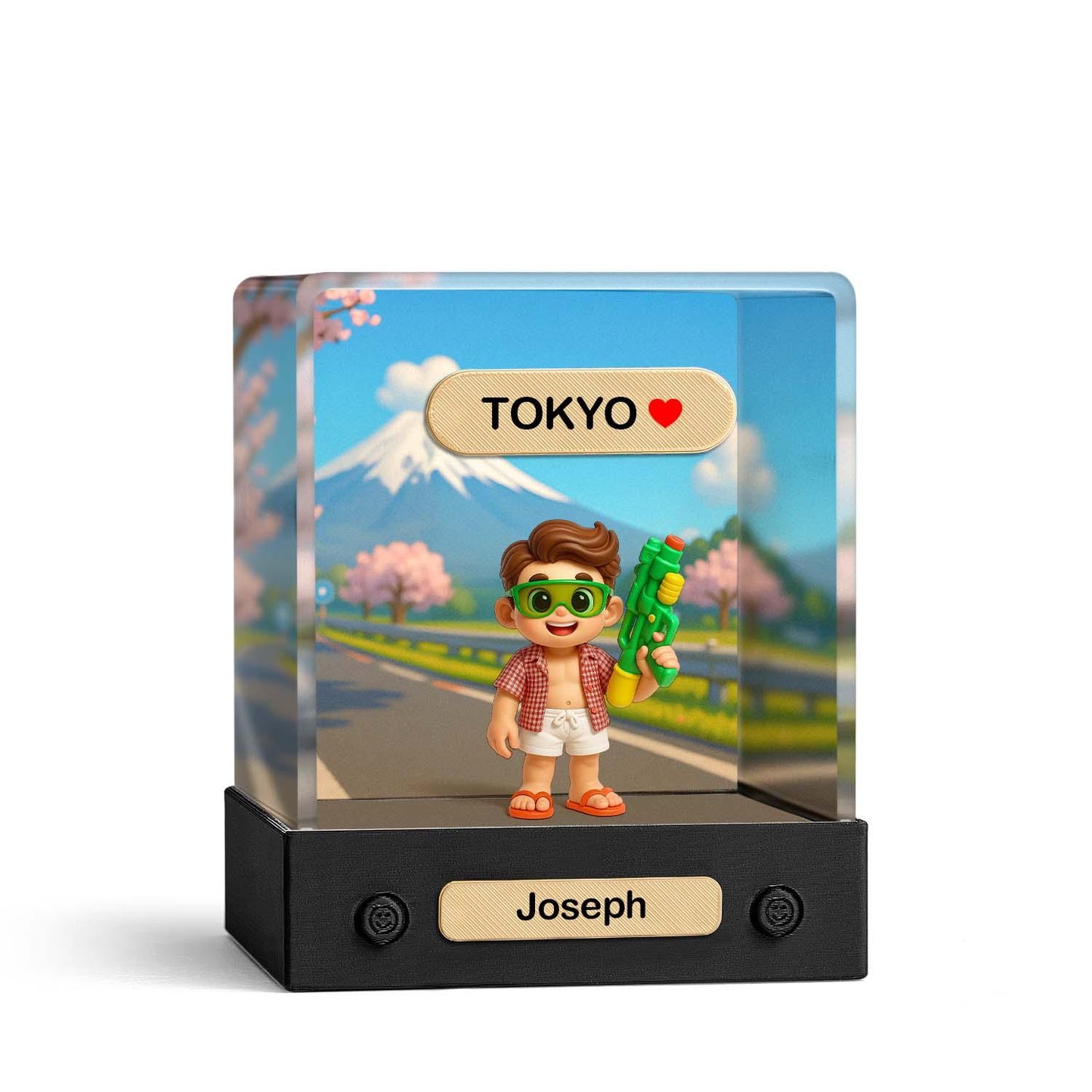 Custom 3D Action Figure Acrylic Box Decoration From Your Photo Personalized Background Toy Figure Custom Action Figure Gifts For Him/Her