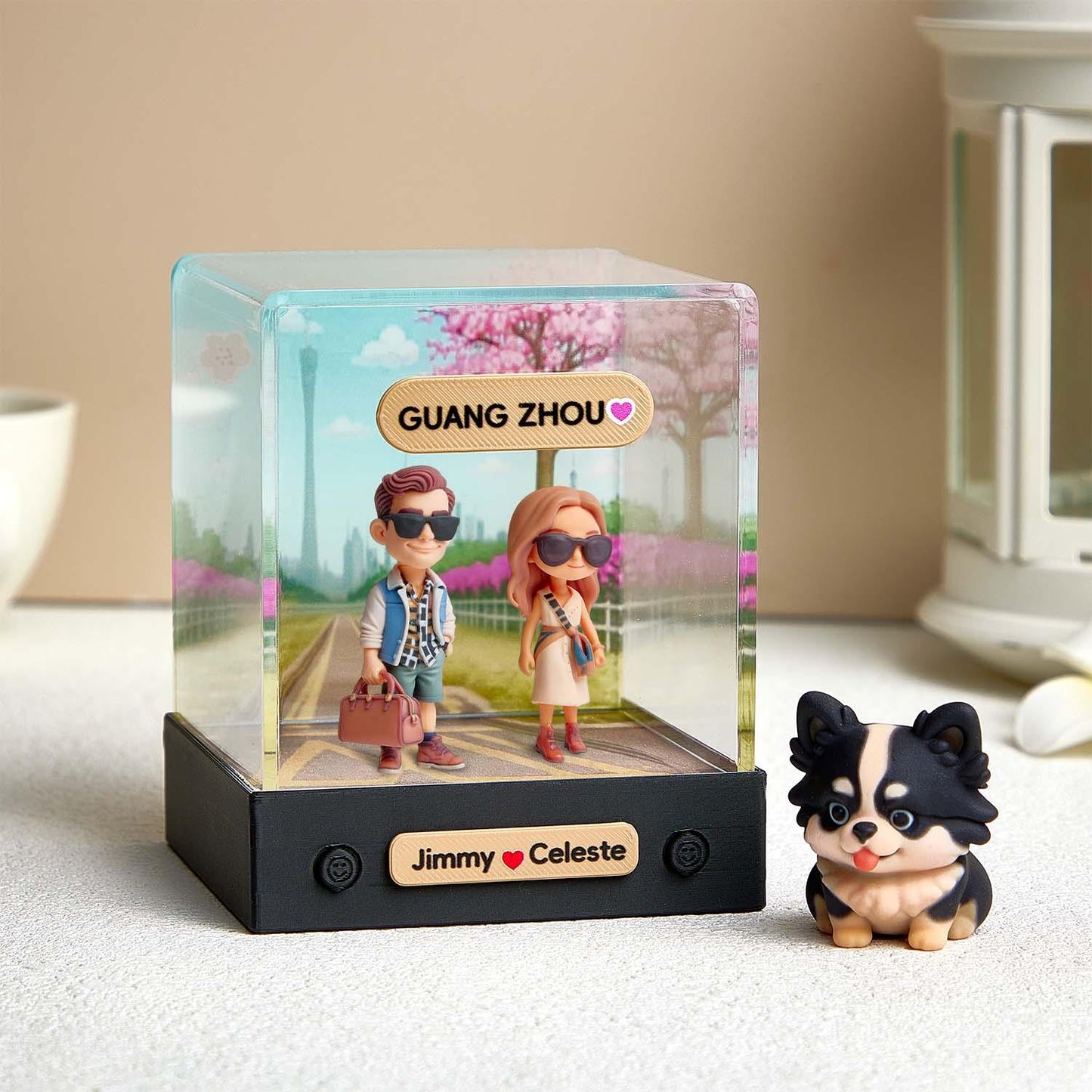 Custom 3D Action Figure Acrylic Box Decoration From Your Photo Personalized Background Toy Figure Custom Action Figure Gifts For Him/Her