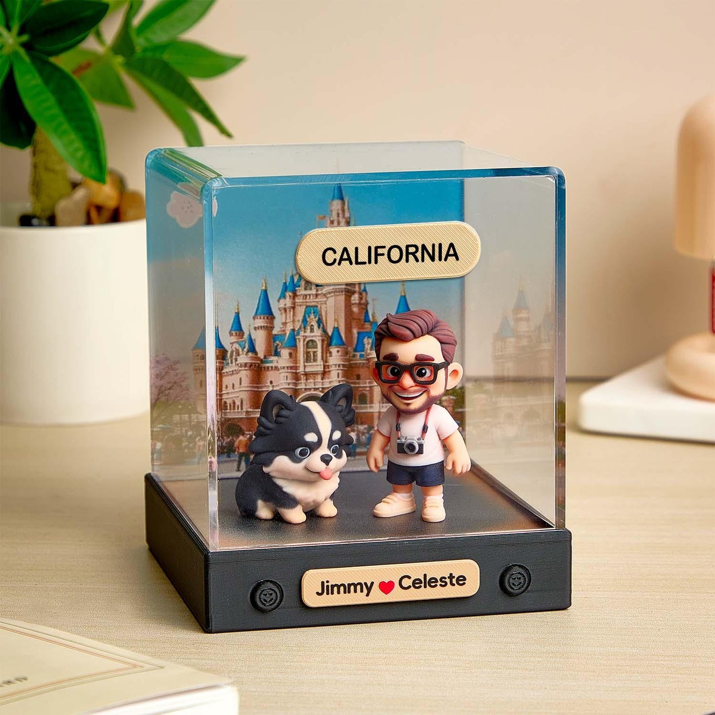 Custom 3D Action Figure Acrylic Box Decoration From Your Photo Personalized Background Toy Figure Custom Action Figure Gifts For Him/Her