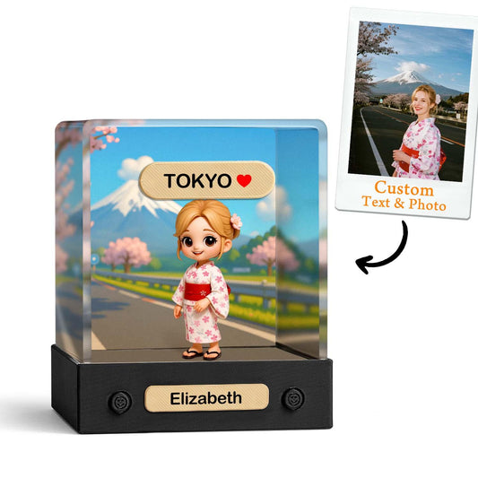 Custom 3D Action Figure Acrylic Box Decoration From Your Photo Personalized Background Toy Figure Custom Action Figure Gifts For Him/Her