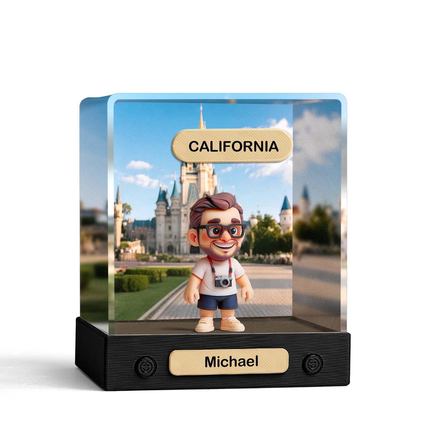 Custom 3D Action Figure Acrylic Box Decoration From Your Photo Personalized Background Toy Figure Custom Action Figure Gifts For Him/Her