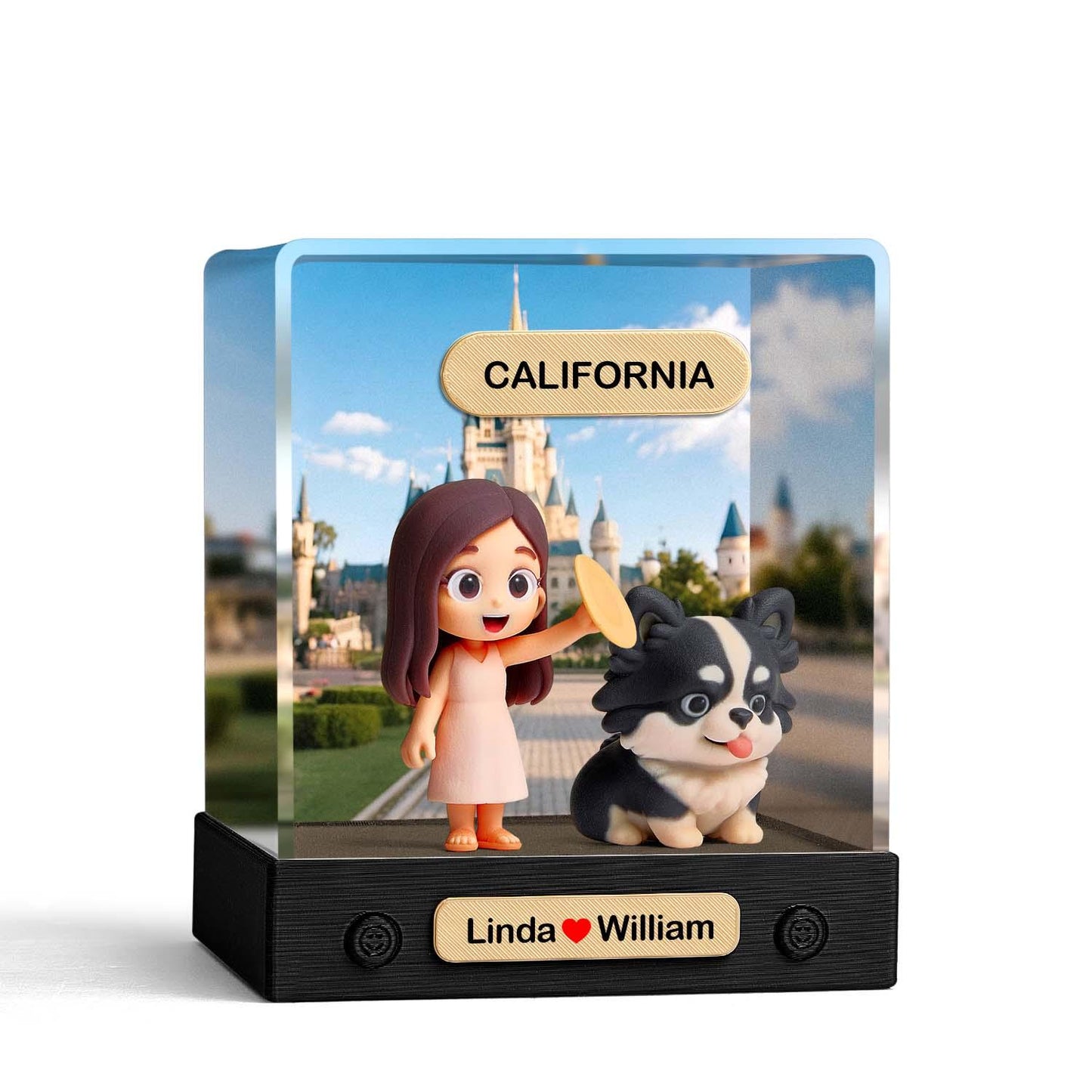 Custom 3D Action Figure Acrylic Box Decoration From Your Photo Personalized Background Toy Figure Custom Action Figure Gifts For Him/Her