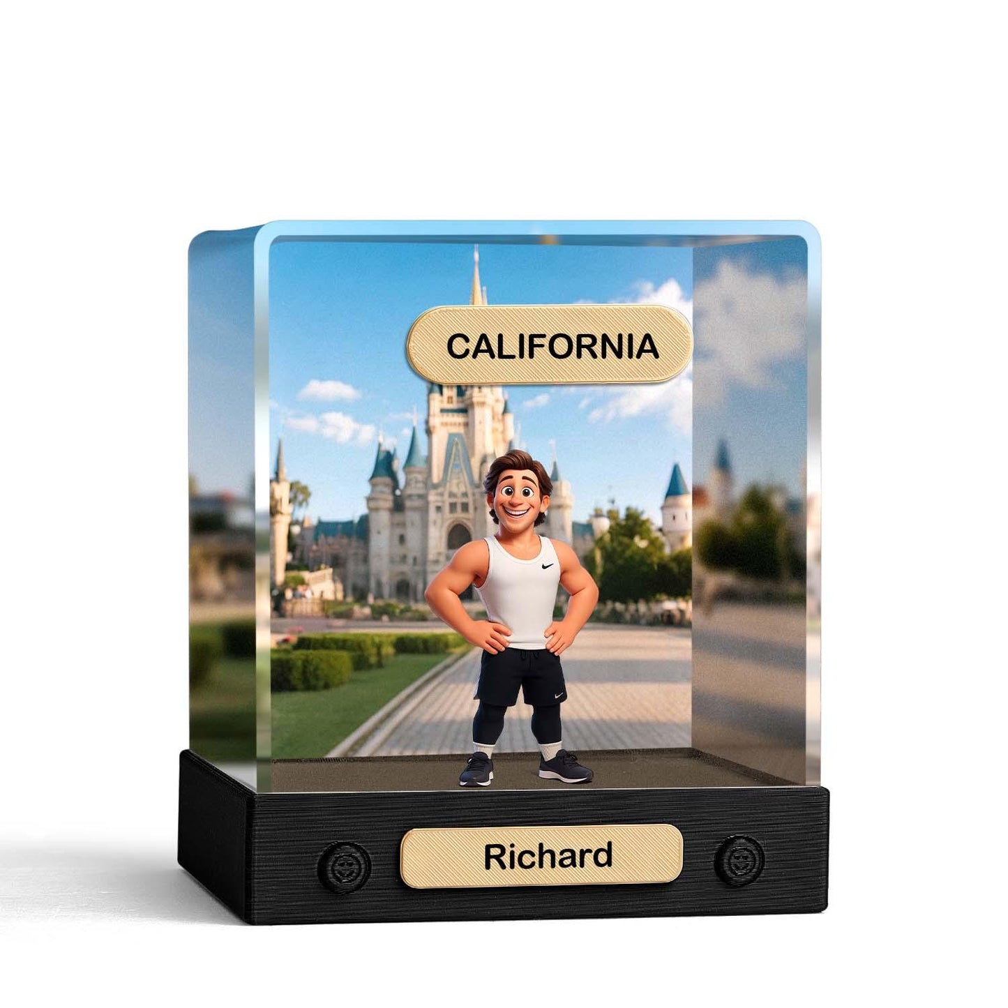 Custom 3D Action Figure Acrylic Box Decoration From Your Photo Personalized Background Toy Figure Custom Action Figure Gifts For Him/Her
