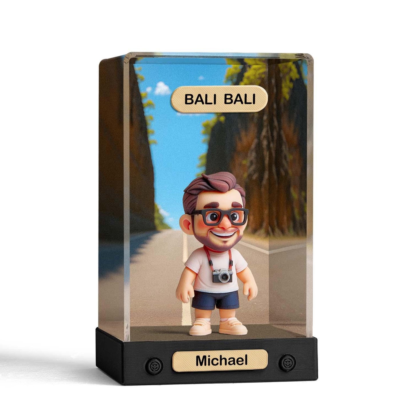 Custom 3D Action Figure Acrylic Box Decoration From Your Photo Personalized Background Toy Figure Custom Action Figure Gifts For Him/Her