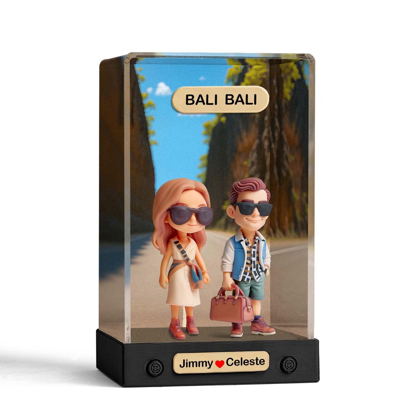 Custom 3D Action Figure Acrylic Box Decoration From Your Photo Personalized Background Toy Figure Custom Action Figure Gifts For Him/Her