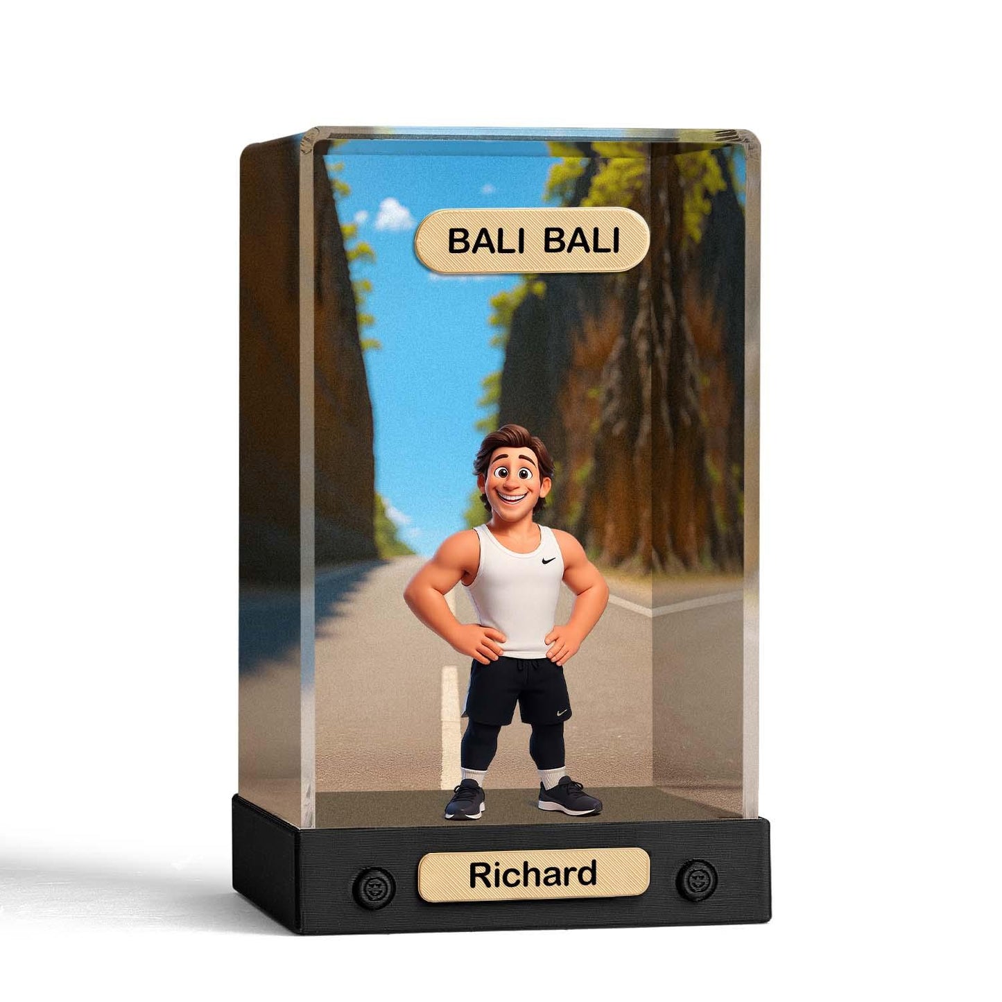 Custom 3D Action Figure Acrylic Box Decoration From Your Photo Personalized Background Toy Figure Custom Action Figure Gifts For Him/Her