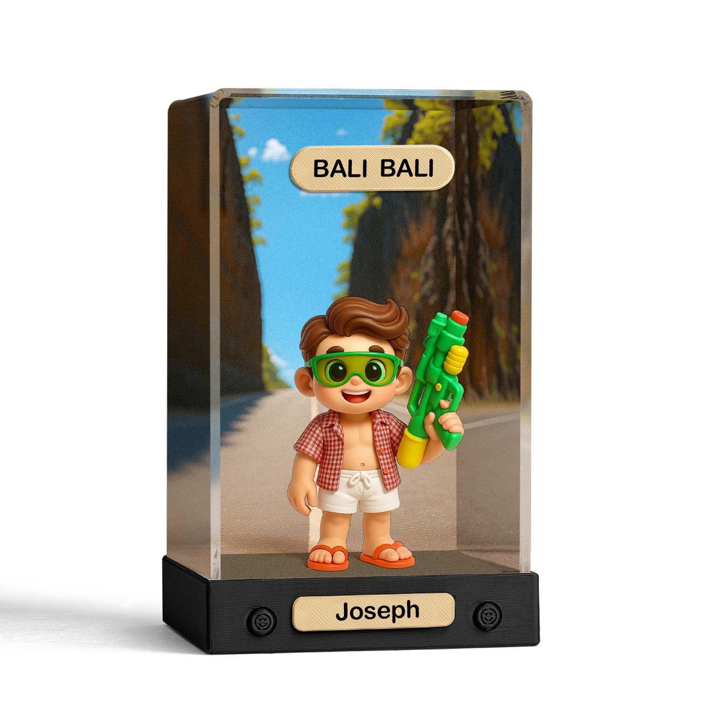 Custom 3D Action Figure Acrylic Box Decoration From Your Photo Personalized Background Toy Figure Custom Action Figure Gifts For Him/Her