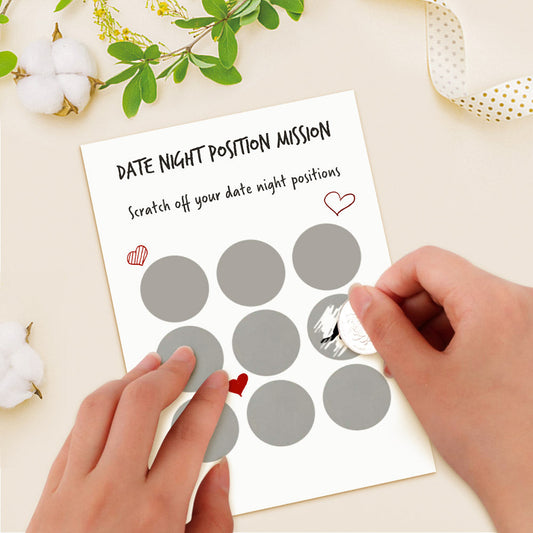 Date Night Positions Mission Scratch Off Cards for Couple