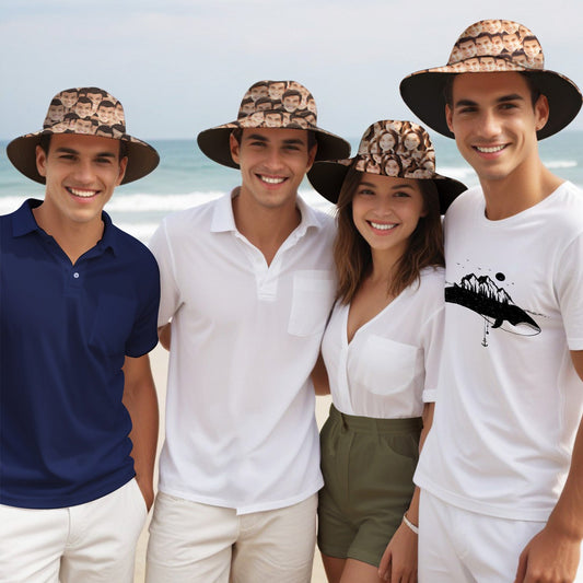 Custom Bucket Hat Unisex Face Mash Bucket Hat Personalize Wide Brim Outdoor Summer Cap Hiking Beach Sports Hats Team Gifts
