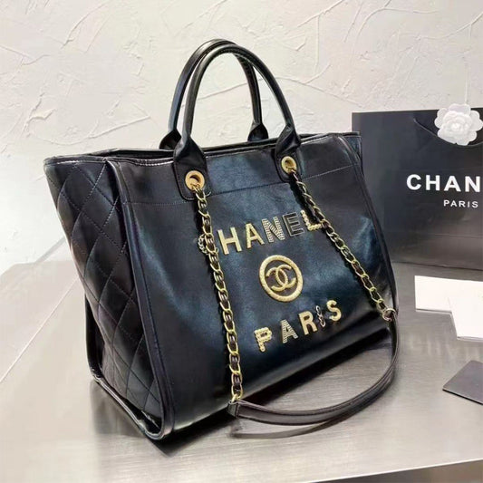 CHA Leather Large Shopping Tote Bag 04250032601