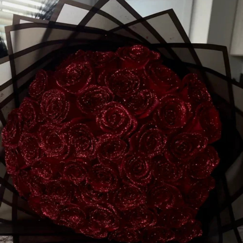 Glitter Rose Bouquet Best Anniversary Gift for Her