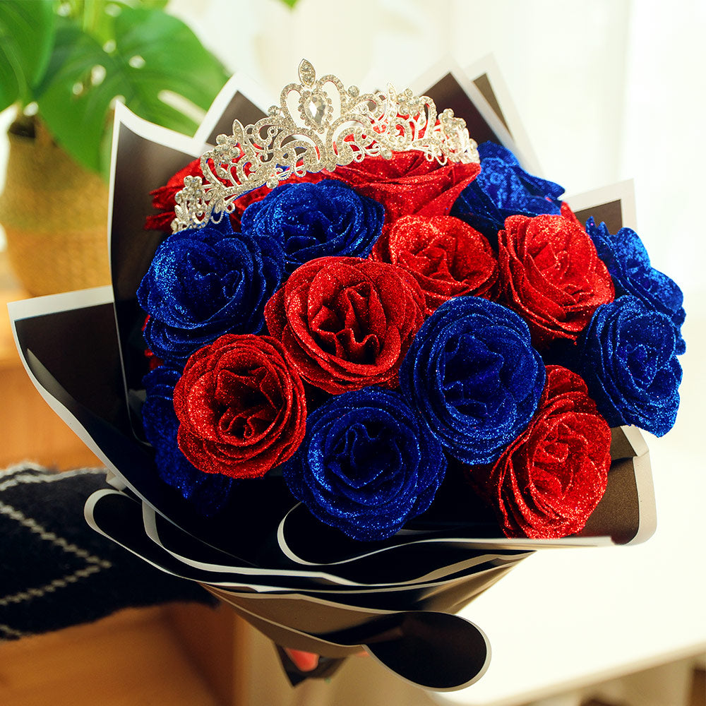 Glitter Rose Bouquet Best Anniversary Gift for Her