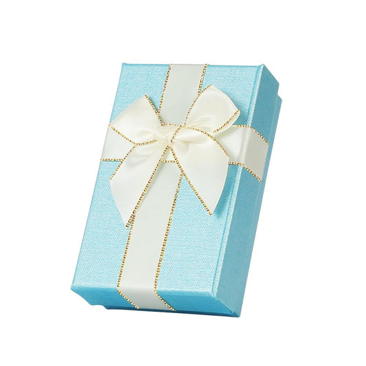 Gift Box with Lid and Ribbon - Blue