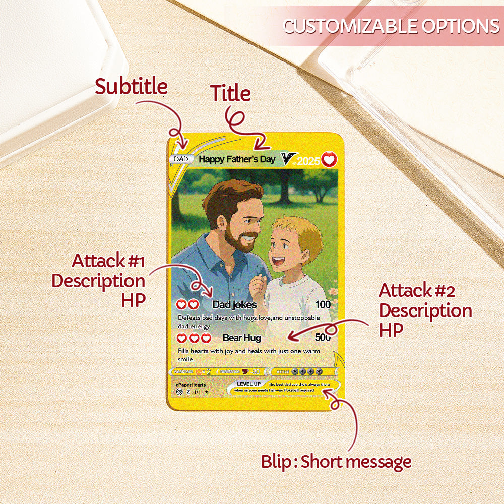 Father's Day Poke Card Custom Poke Card Gift For Dad, Father's Day Gift, Custom Present