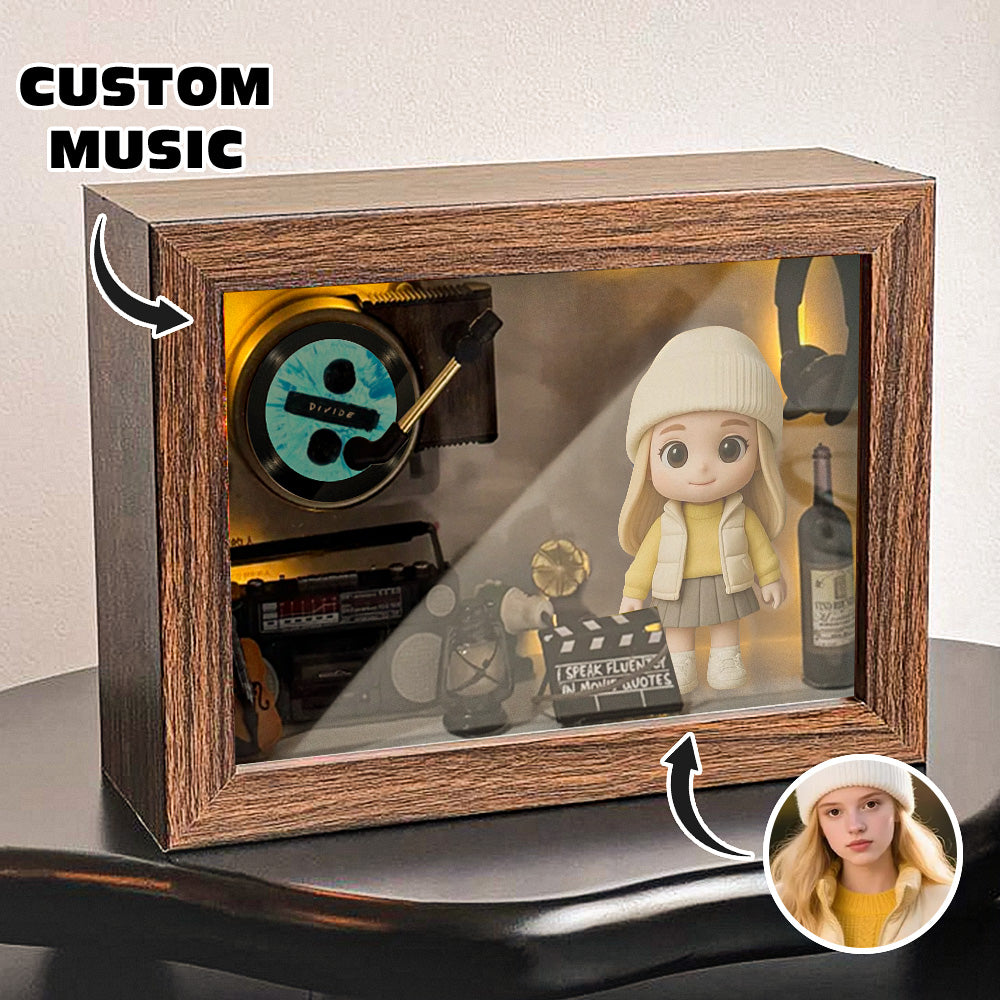 Custom Photo 3D Action Figure Music Box Personalized Music Player Gift for Him/Her