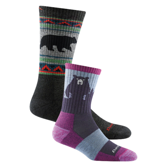 Men's and Women's Bear 2-Pack Hiking Socks