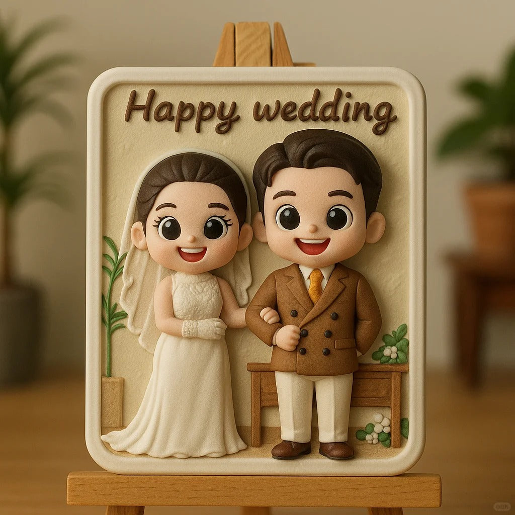 Personalized 3D Printed Wedding Couple Figure from Photo Romantic Gift for Him and Her