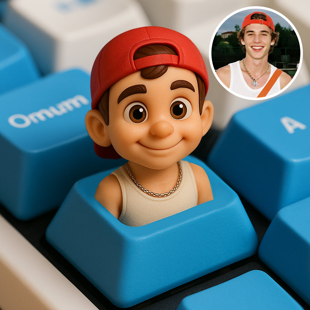 3D Printed AI Big Head Keycap Custom Keyboard Accessory Creative Trendy Gift