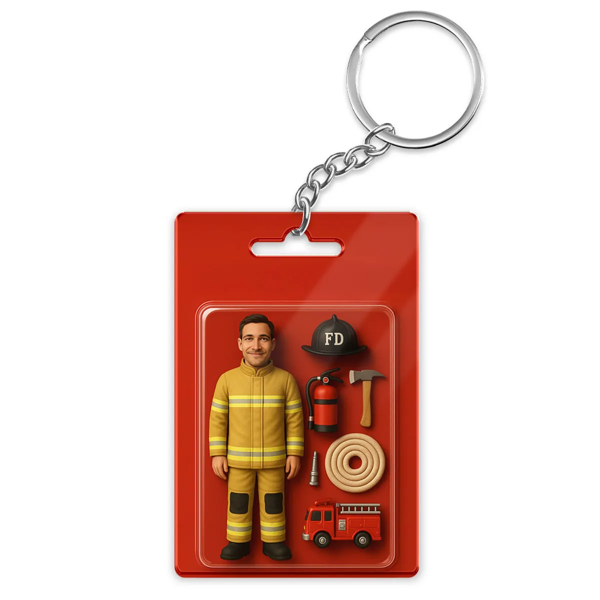Custom Action Figure Pack Packaging Toy Box Style Art Gift Personalized Acrylic Keychain Gift for Mother