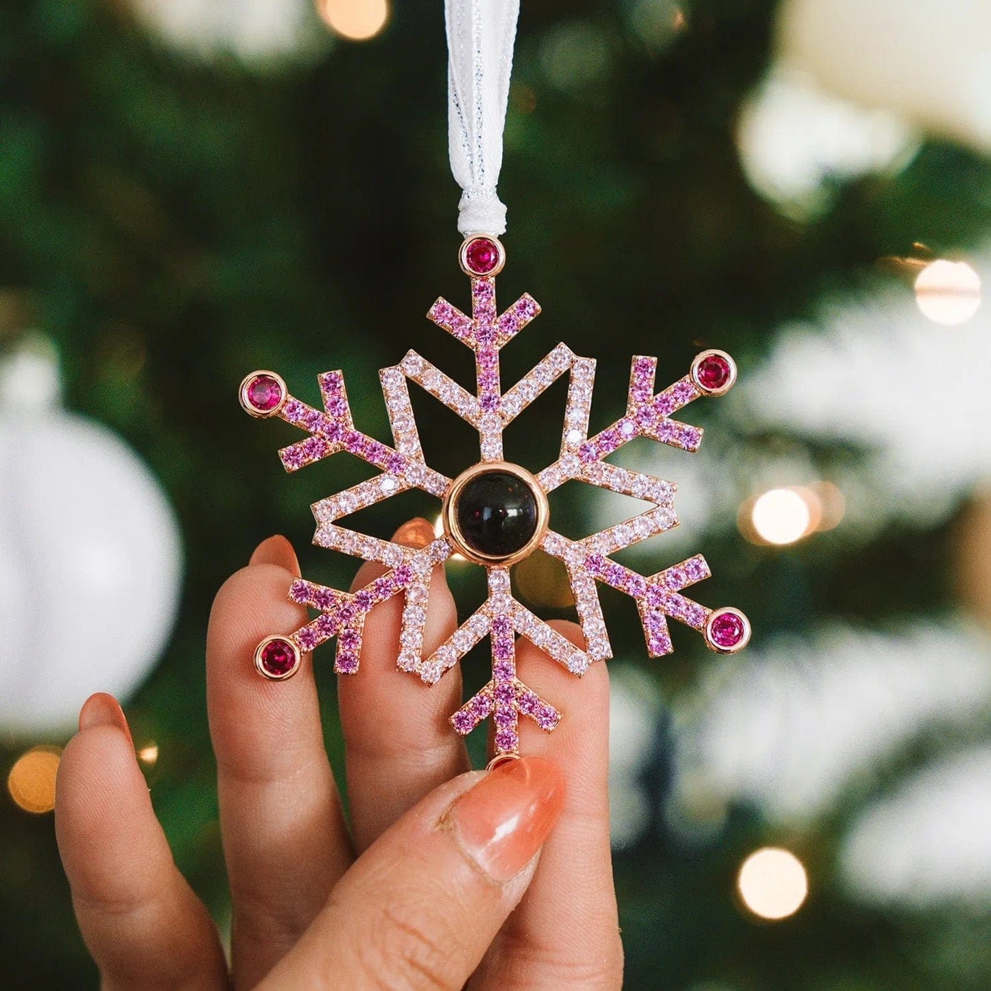 Personalized Projection Ornament Custom Photo Snowflake Christmas Gifts Multiple Styles