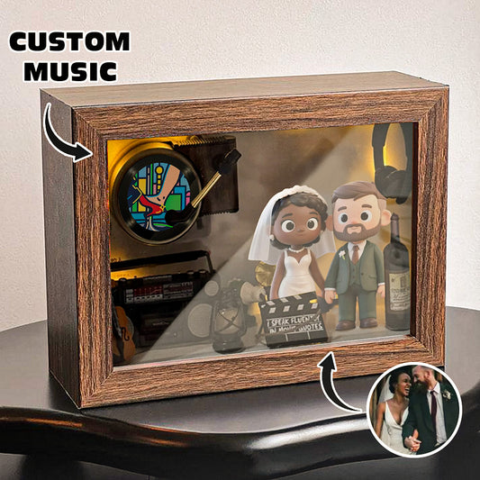 Personalized 3D Photo Music Box Custom Action Figure with Built in Music Player Unique Gift for Her or Him