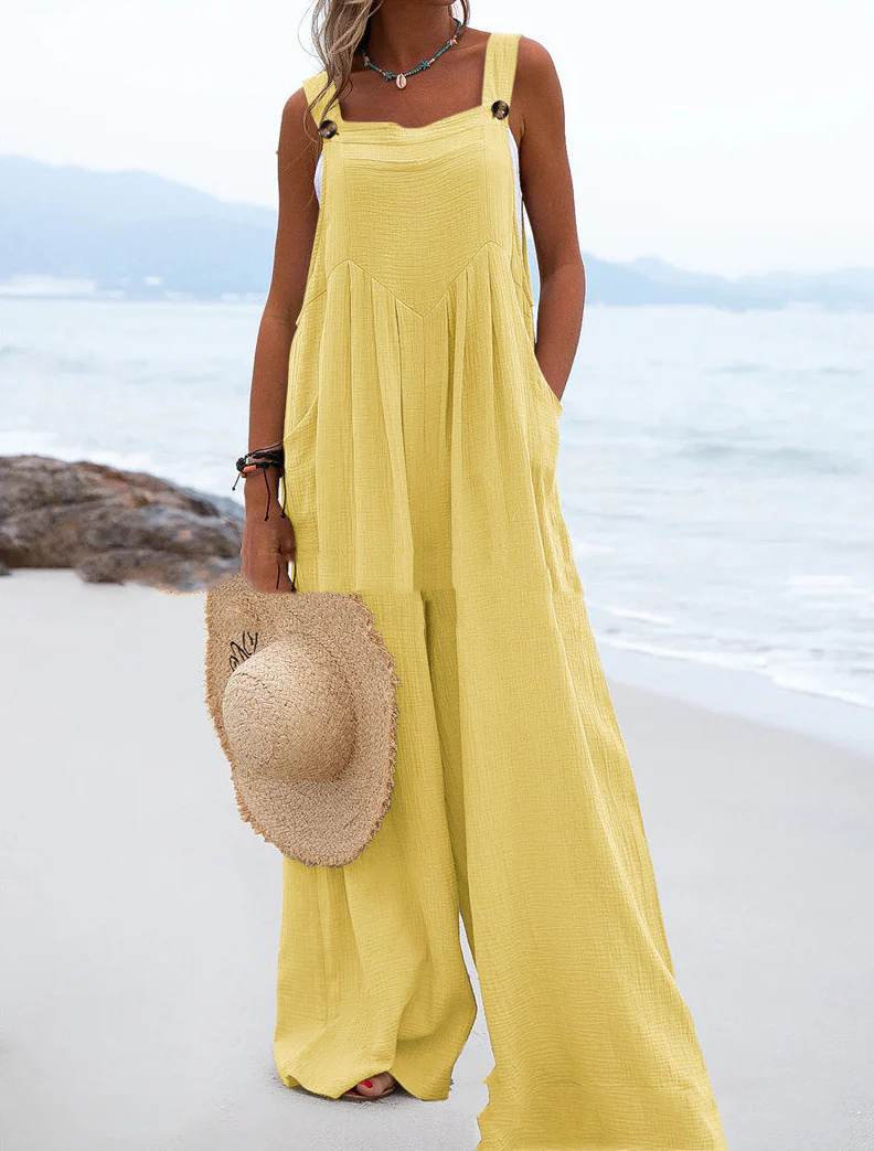 New Sleeveless Wide-Leg Button For Women