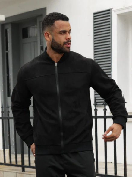 Suede lightweight sportswear jacket