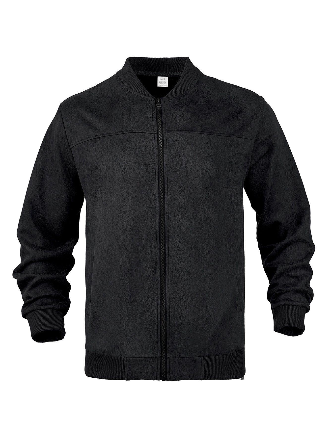 Suede solid-color men's zipper jacket
