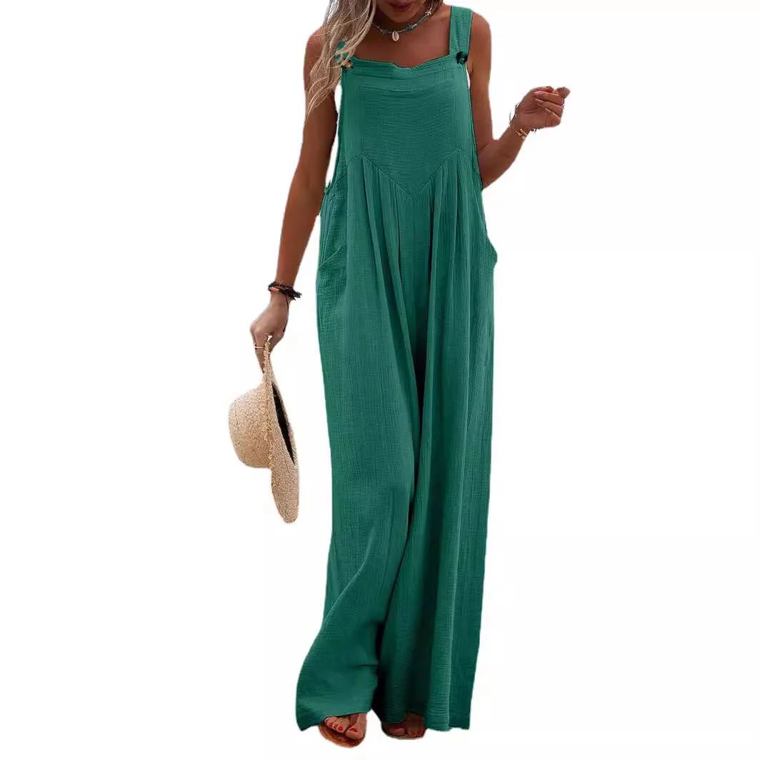 New Sleeveless Wide-Leg Button For Women