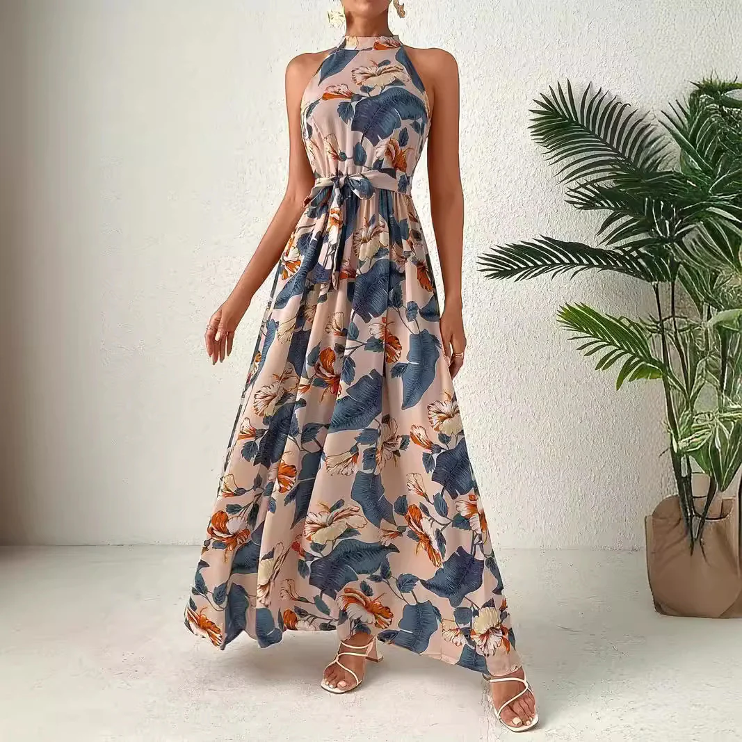 New Bohemian Retro Hammer Neck Dress Women