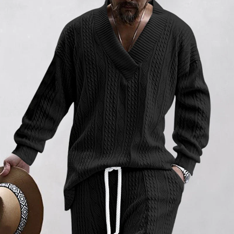 Spring and Autumn Men's jacquard knitted sweater